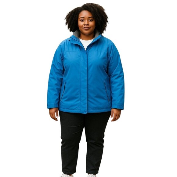 L.L. Bean Fleece Lined Insulated Winter Jacket Women’s Size 1X Nylon Poly Blue - Picture 1 of 13